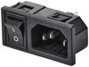TRU COMPONENTS TC-10088392 IEC zástrčka C13/C14 C14 zástrčka, vestavná rovná Počet kontaktů: 3 10 A černá 1 ks