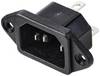 TRU COMPONENTS TC-10088412 IEC zástrčka C13/C14 C14 přírubová zástrčka Počet kontaktů: 3 10 A černá 1 ks