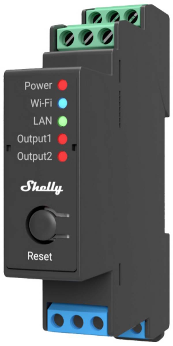 Shelly Shelly Pro 2 Shelly relé na DIN lištu  Bluetooth, Wi-Fi