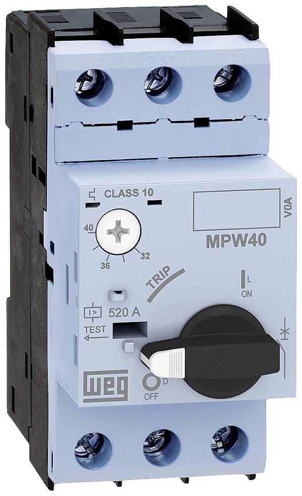 WEG  12382551  MPW40-3-U040  ochranný spínač motoru      40 A  3 spínací kontakty  1 ks