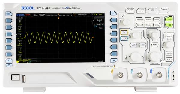 Rigol DS1102Z-E digitální osciloskop Kalibrováno dle (ISO), 100 MHz, 2kanálový, 1 GSa/s, 24 Mpts, 8 Bit, s pamětí (DSO), 1 ks, DS1102Z-E-ISO
