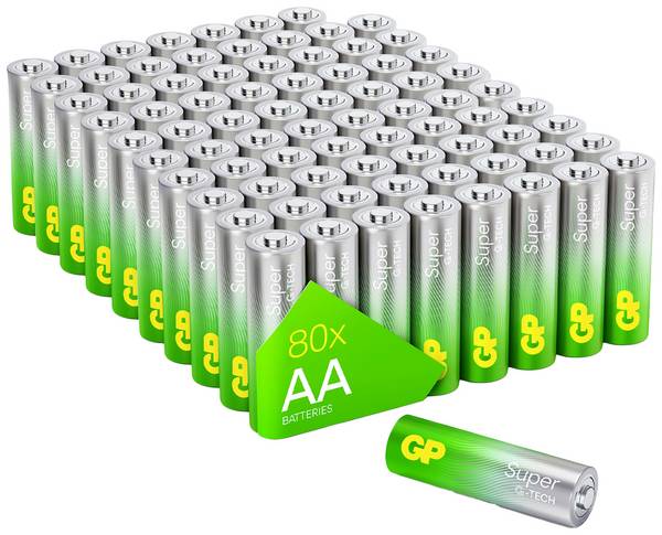 GP Super tužková baterie AA alkalicko-manganová 1.5 V 80 ks