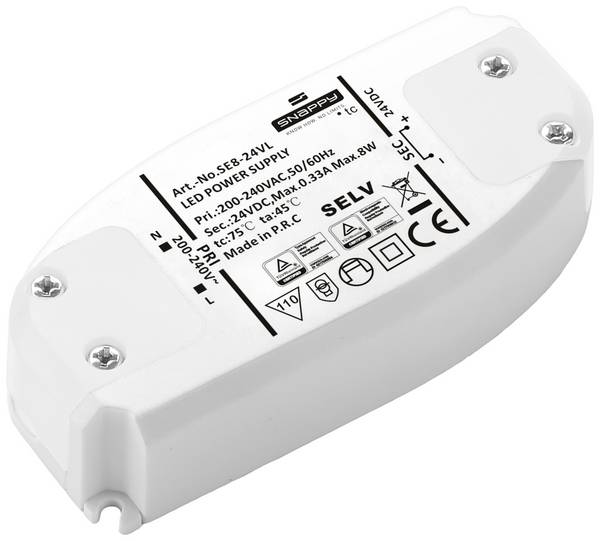 Dehner Elektronik SE 8-24VL (24VDC) napájecí zdroj pro LED, LED driver  konstantní napětí 8 W 0.33 A 24 V/DC  1 ks