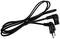 Černý síťový kabel s eurokonektorem a zahnutou koncovkou, vhodný pro elektronická zařízení v Evropě.
