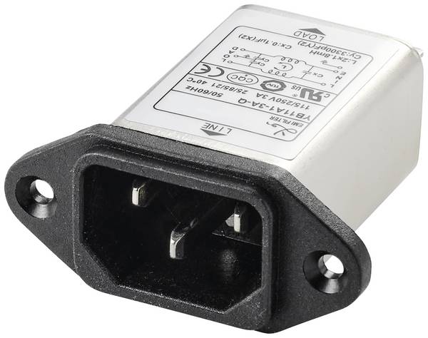 TRU COMPONENTS, TC-10101444 síťový filtr, 250 V/AC, 3 A, 1.8 mH