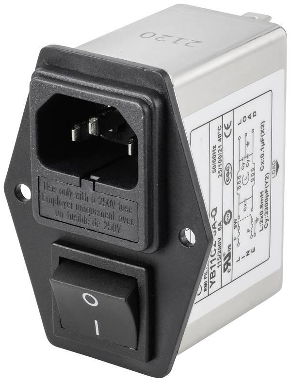 TRU COMPONENTS, TC-10101460 síťový filtr, 250 V/AC, 6 A, 0.8 mH