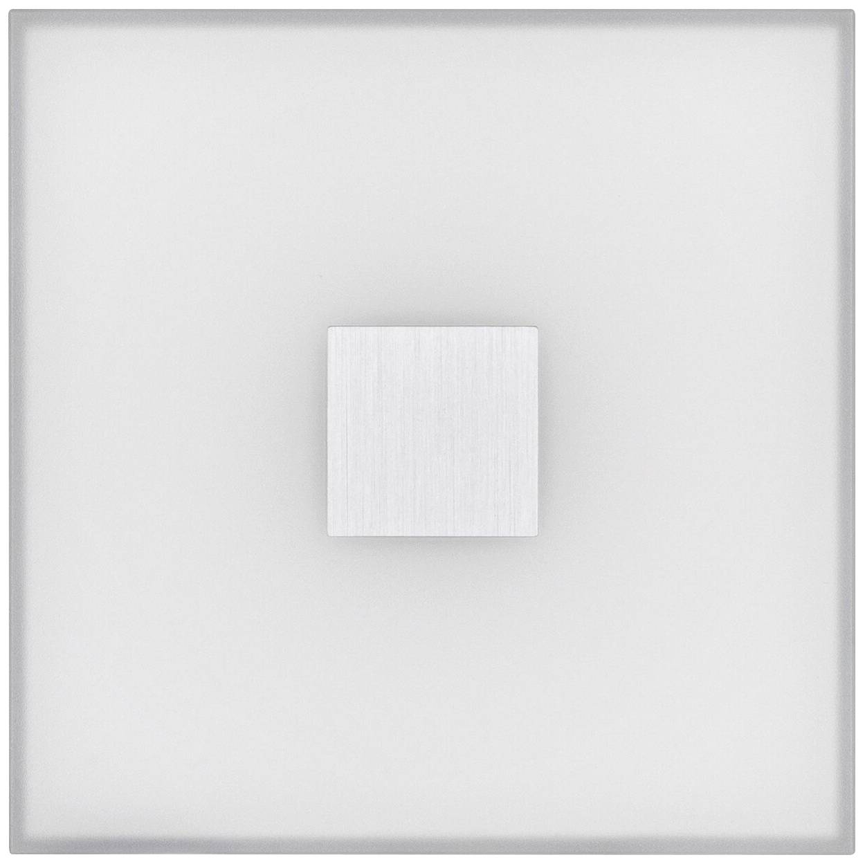Čtvercový, minimalistický design s menším, centrovaným světle šedým čtvercem na větším světle šedém pozadí.