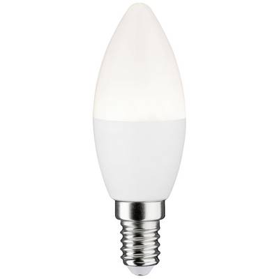Bílá LED žárovka ve tvaru svíčky se šroubovou paticí, vhodná pro lampy s odpovídajícími objímkami.