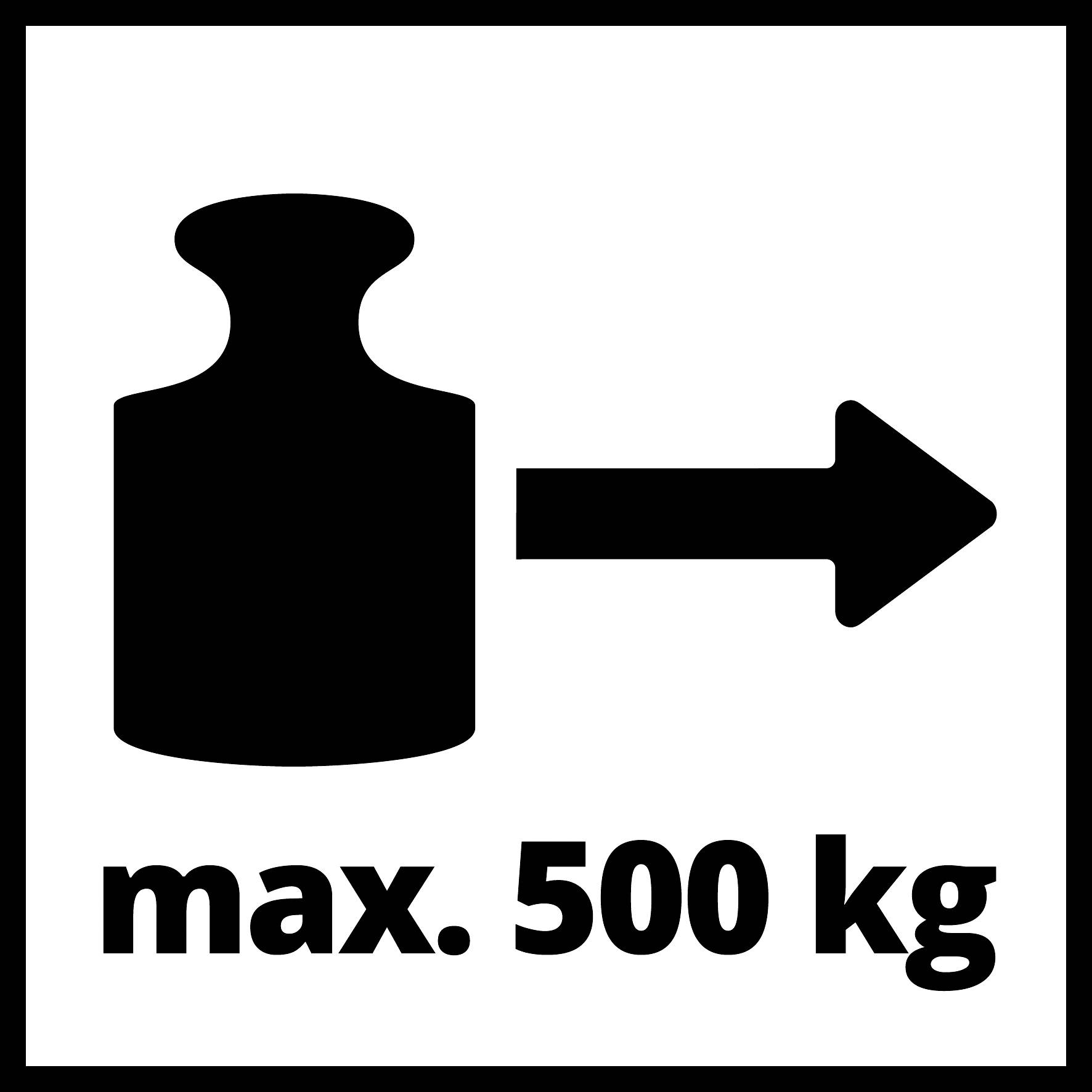 'Štítek ukazuje, že maximální hmotnost je 500 kg.'