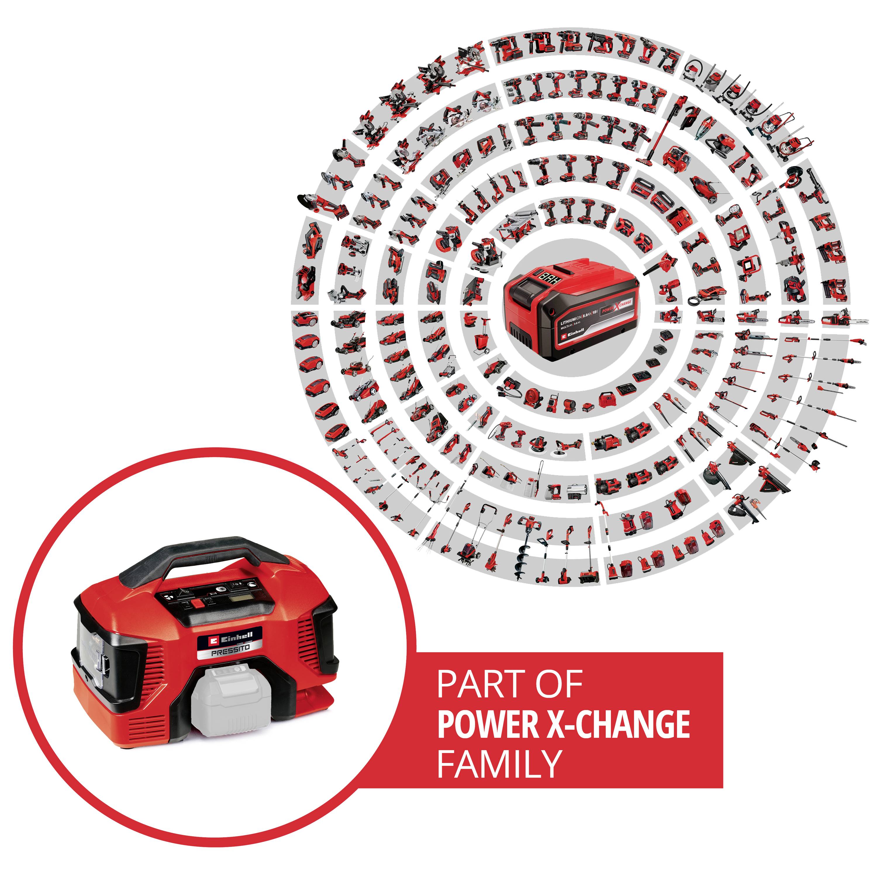 Einhell Power X-Change PRESSITO 18/21, 4020467, kompresor, 10 bar, digitální displej-3