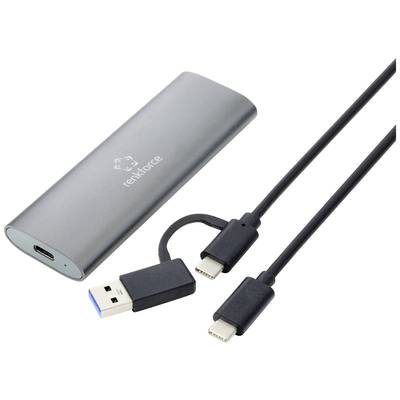 Renkforce RF-ENC-200 Pouzdro pro SSD M.2 USB-C™ (USB 3.2 Gen 2) 10 GBit/s M.2 PCIe NVMe, M.2 SATA 2230, 2242, 2260, 2280-0
