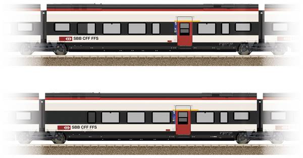 TRIX H0 23283 Doplňková sada H0 3 k Giruno SBB J(A4) 1. Třída a k(A3) 1. Třída