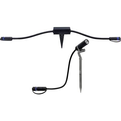 Senzorické zařízení se dvěma černými kabely, z nichž jeden kabel má zemnicí kolík. Používá se ke sledování půdních podmínek.