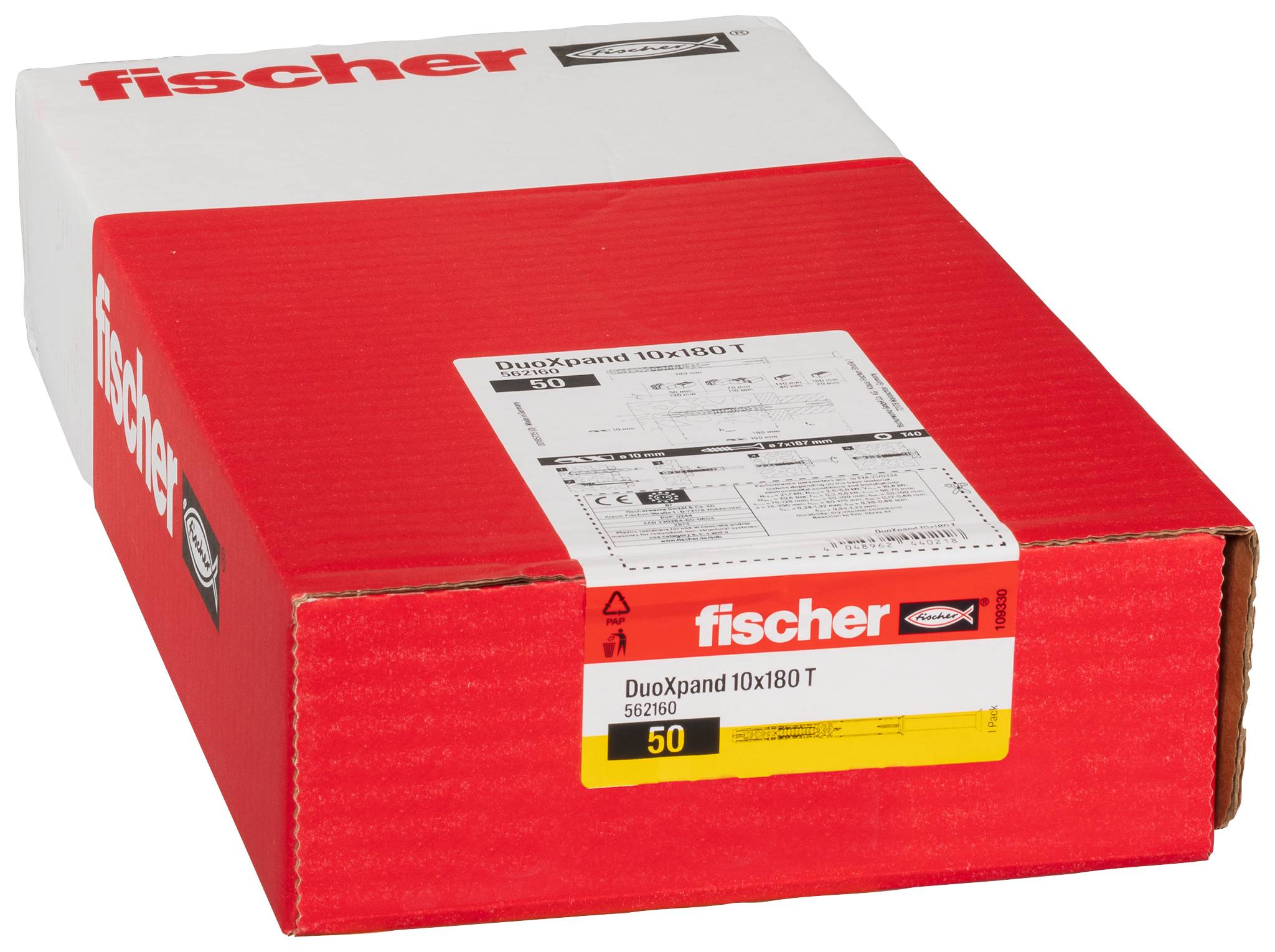 Fischer 562160 DuoXpand T hmoždinka s dlouhým dříkem 180 mm 10 mm 50 ks