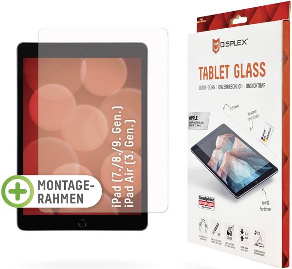 DISPLEX Tablet Glass ochranné sklo na displej smartphonu Apple iPad 10.2" (7. Gen, 2019), iPad 10.2" (8. Gen, 2020), iPad 10.2" (9. Gen, 2021), iPad Air 10.2" (3. Gen. 2019) 1 ks odolné vůči poškrábání 01535