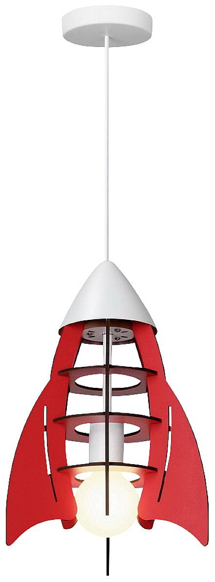 Insatech raketa závěsné světlo LED E27 červená