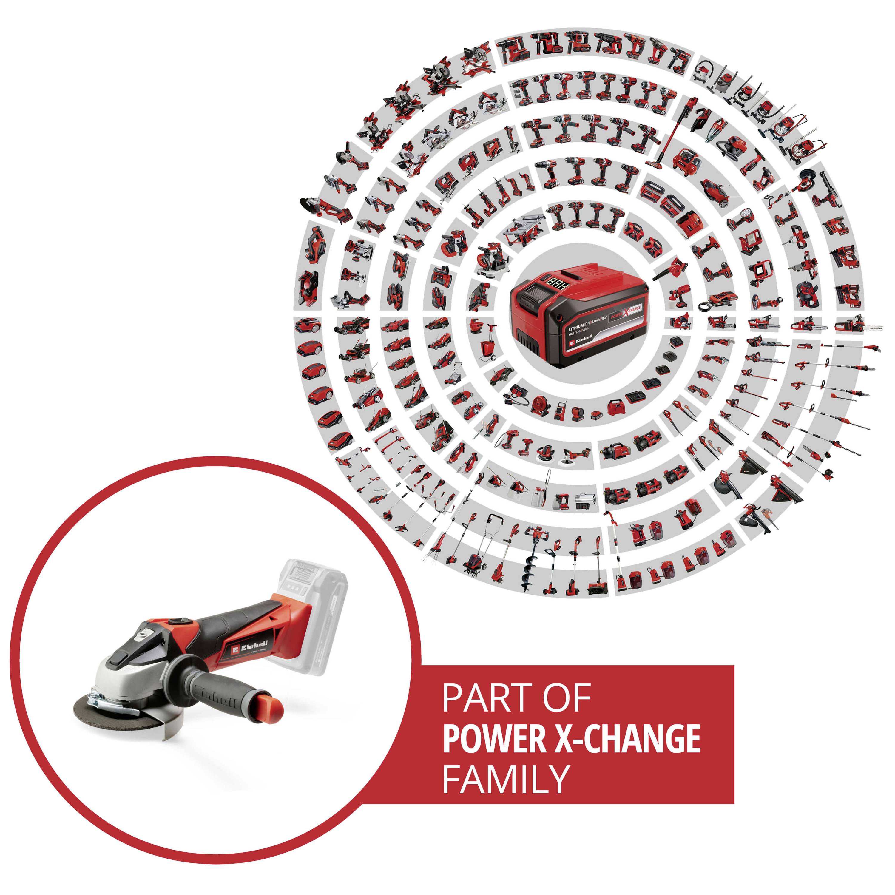 Einhell Power X-Change TE-AG 18/115 Li-Solo 4431110 Akumulátorová úhlová bruska 115 mm, bez akumulátoru, bez nabíječky, -3