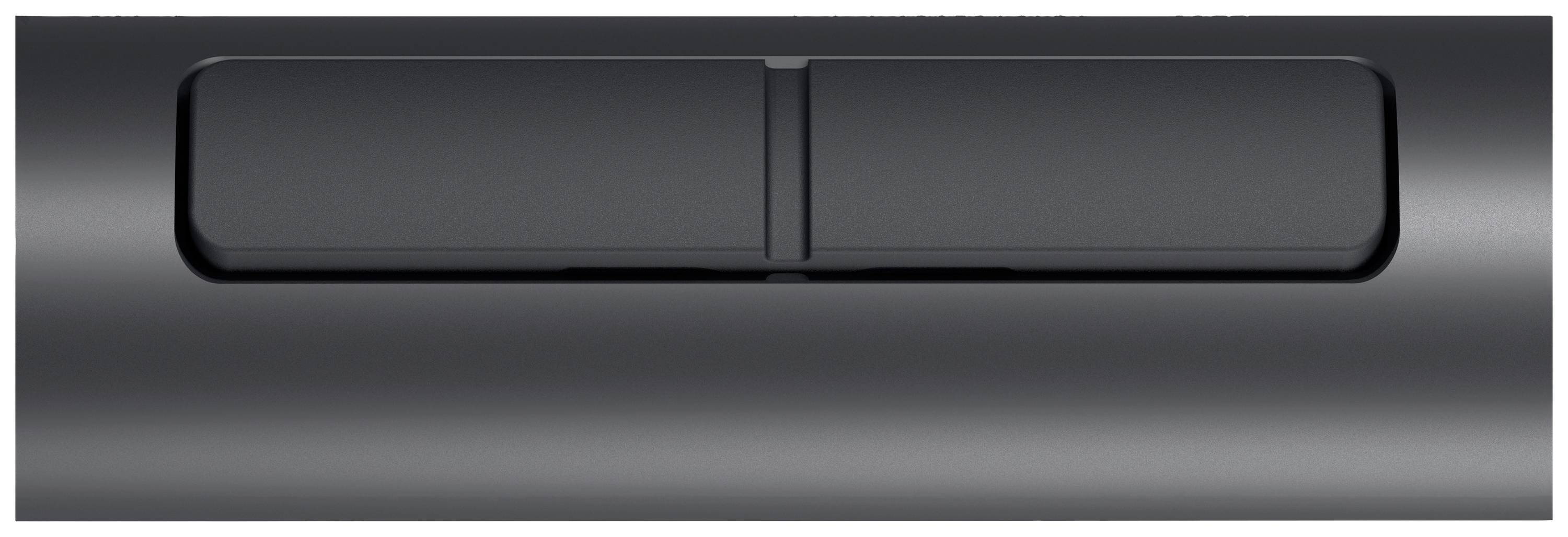 Detailní záběr touchpadu notebooku se dvěma černými tlačítky.