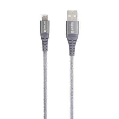 Skross USB kabel USB 2.0 USB-C ® zástrčka, Apple Lightning konektor 2.00 m Space Grau kulatý, flexibilní provedení, látk