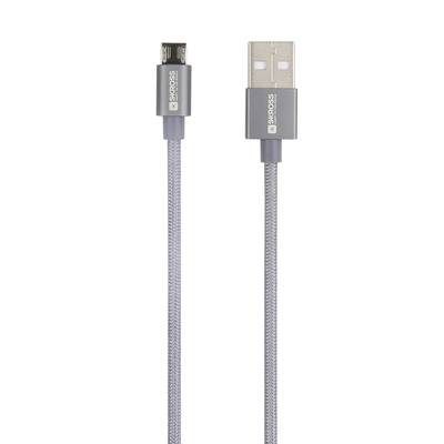 Skross USB kabel USB 2.0 USB-A zástrčka 1.20 m Space Grau kulatý, flexibilní provedení, látkový potah SKCA0010A-M120CN