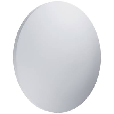 Oválný, lehce vyklenuý šedý předmět na bílém pozadí. Připomíná lesklý, minimalistický designový objekt.