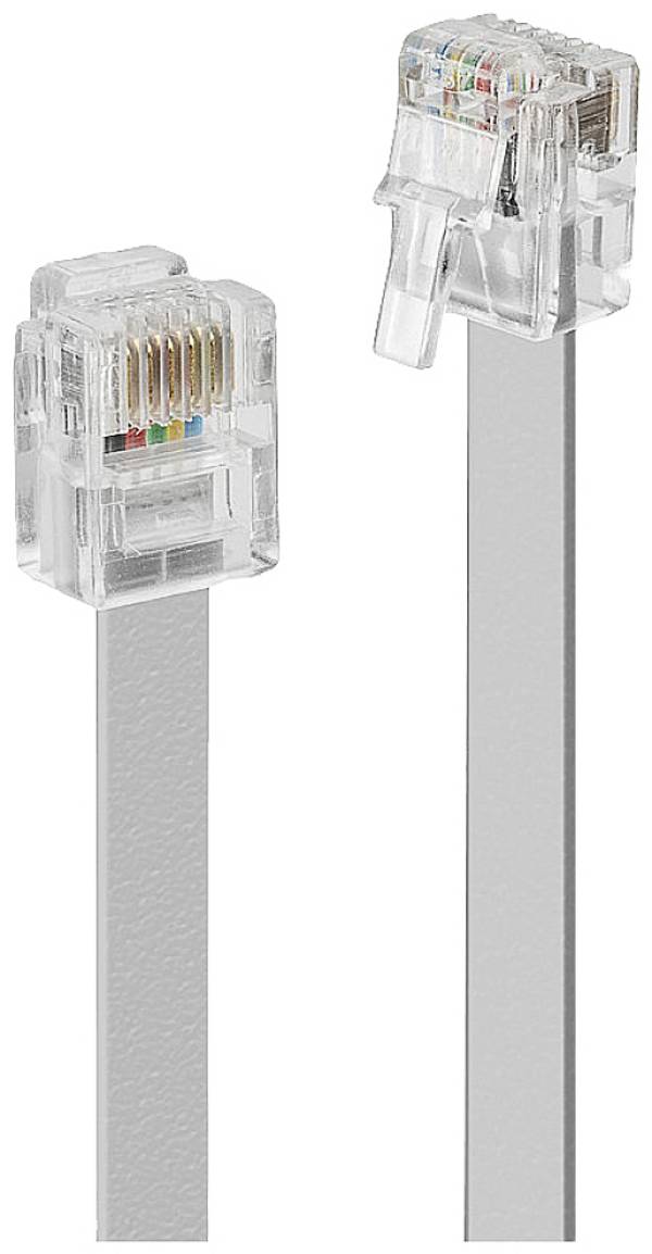 LINDY telefonní kabel [1x RJ12 zástrčka 6p6c - 1x RJ12 zástrčka 6p6c] 2 m šedá