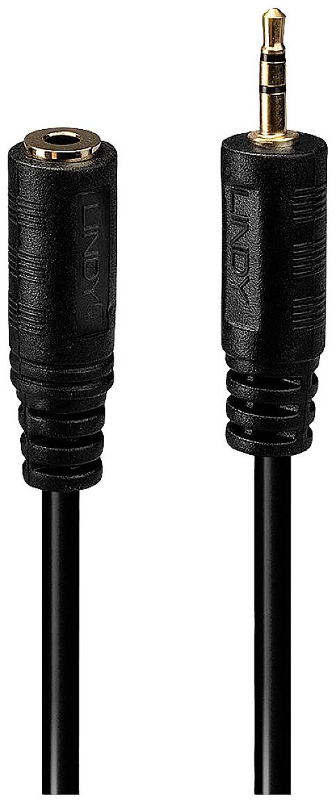 Kabel s 3,5mm jack konektorem na 3,5mm jack zásuvku, černé, určené pro audio přehrávání nebo prodloužení audiovedení.