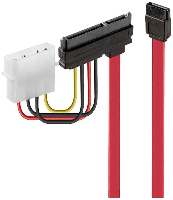 LINDY pevný disk kabel [2x SATA zásuvka 7-pólová, IDE proudová zástrčka 4pólová - 1x kombinovaná SATA zásuvka 15+7-pólová] 0.30 m vícebarevná