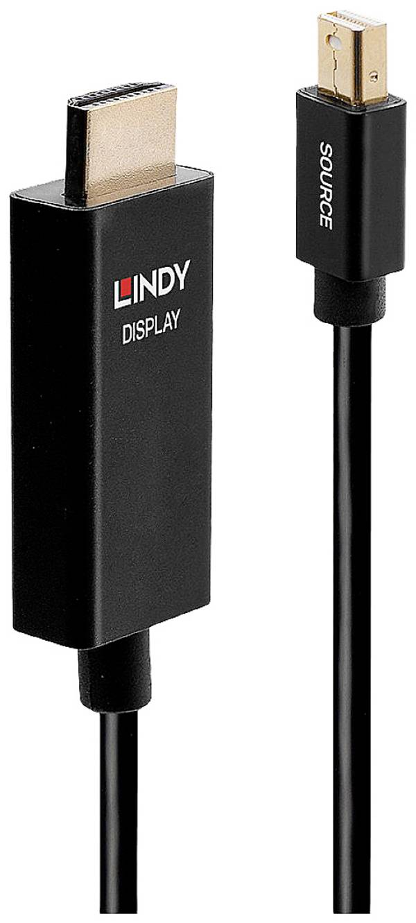 LINDY USB kabel Mini DisplayPort konektory, Zástrčka HDMI-A 0.50 m černá 40920 Kabel DisplayPort
