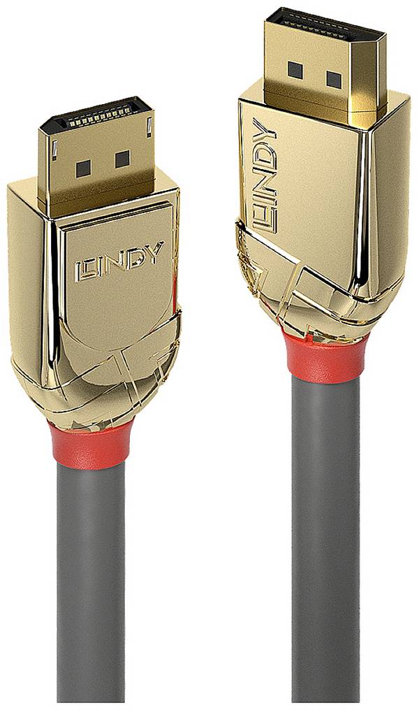 LINDY USB kabel Konektor DisplayPort, Konektor DisplayPort 0.50 m zlatá, šedá 36290 pozlacené kontakty Kabel DisplayPort