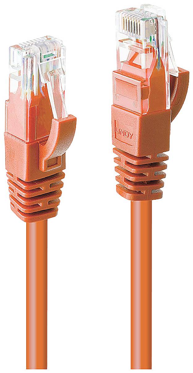 Dva oranžové konektory Ethernet, RJ45, umístěné vedle sebe.