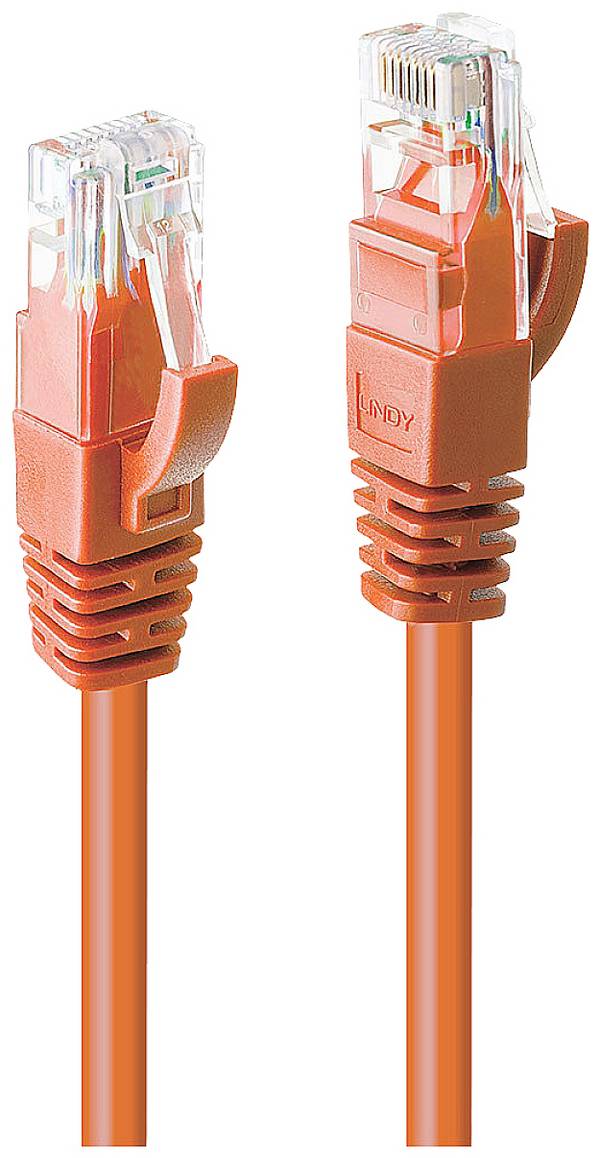 LINDY 48115 RJ45 síťové kabely, propojovací kabely CAT 6 U/UTP 30.00 m oranžová nestíněný 1 ks
