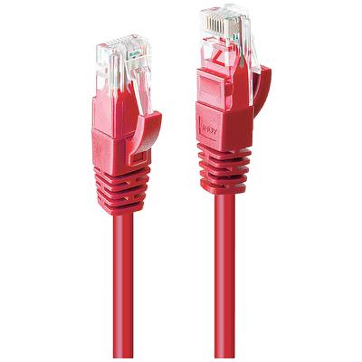 Dva červené síťové kabely s RJ45 konektory, zobrazené vedle sebe na bílém pozadí.