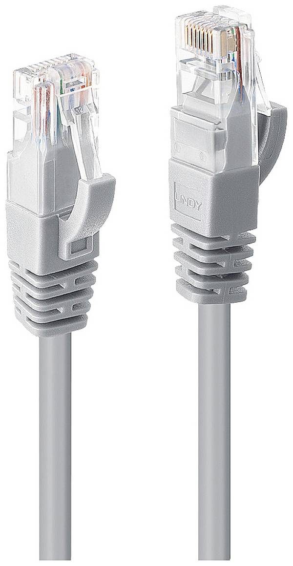 LINDY 48010 RJ45 síťové kabely, propojovací kabely CAT 6 U/UTP 30.00 m šedá nestíněný 1 ks