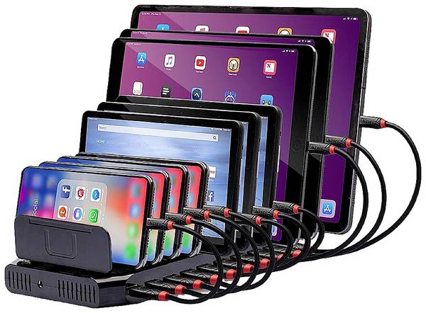 LINDY 96W 10 Port USB Charge Station systém nabíjení a řízení stanice Smartphone, Tablet Pro připojení USB typ A.