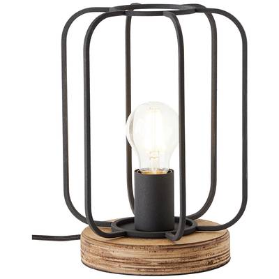 Brilliant Tosh 93147/66 stolní lampa  E27   dřevo (tmavé), černá (korund) 