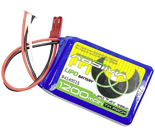 Absima 4140015 akupack Li-Pol (modelářství), 7.4 V, 1200 mAh, články 2, Softcase, BEC