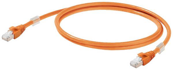 Weidmüller 2563810010 RJ45 síťové kabely, propojovací kabely CAT 6A S/FTP 1.00 m oranžová S průchodkou chránící proti zlomení 1 ks