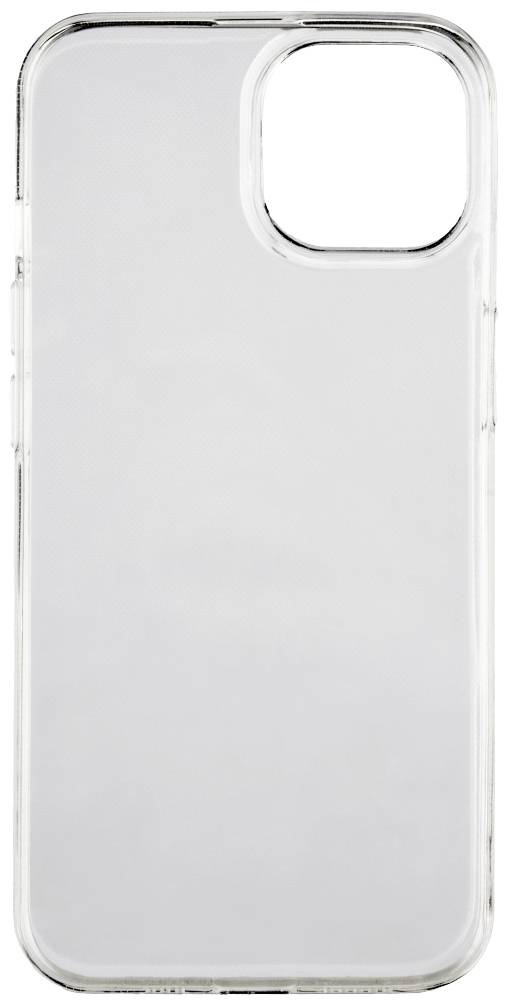 Průhledný kryt na mobilní telefon, vhodný pro smartphone se zaoblenými rohy a výřezem v horním levém rohu pro fotoaparát.