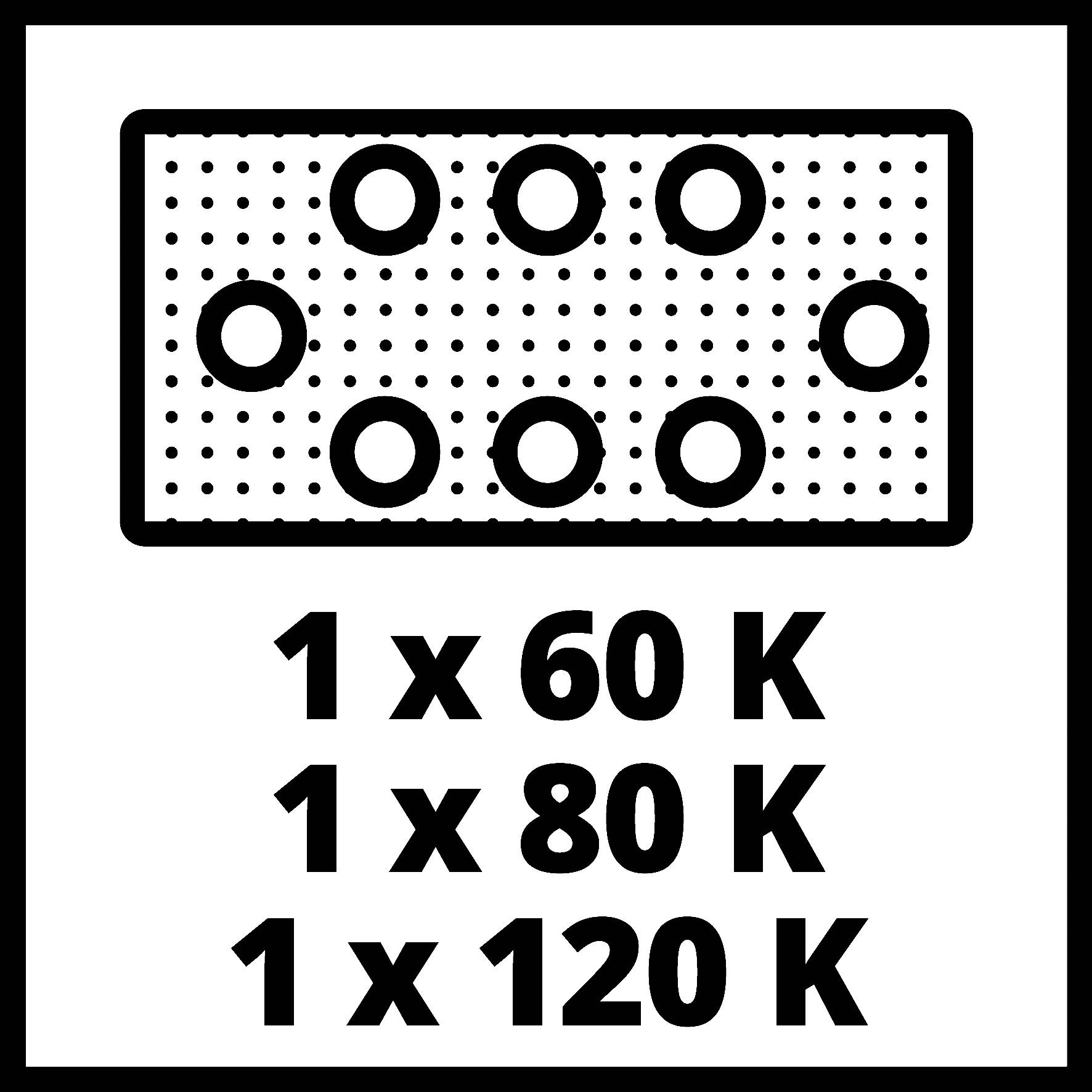 Obrázek zobrazuje obdélník se sedmi kruhy a nápisem '1 x 60 K, 1 x 80 K, 1 x 120 K'.