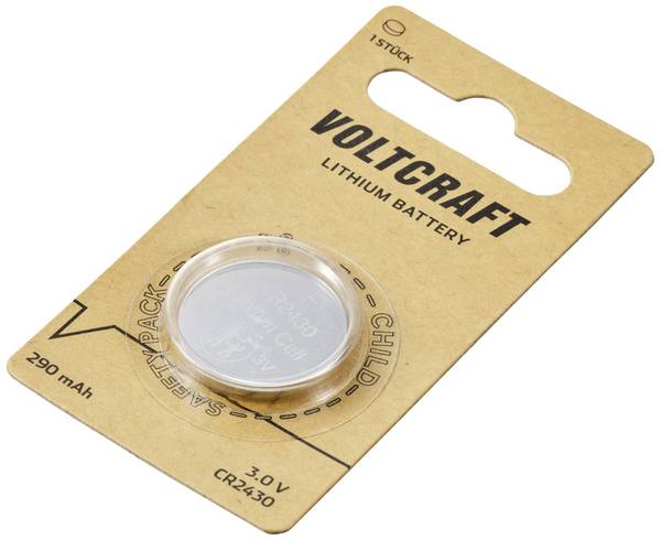VOLTCRAFT knoflíkový článek CR 2430 3 V 1 ks 290 mAh lithiová LM2430