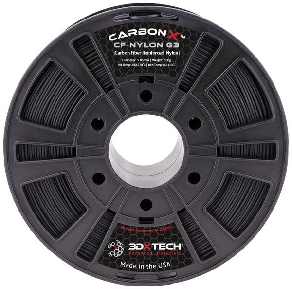 3D Xtech NYL3030500BK0 CarbonX CF Polyamid PA6 vlákno pro 3D tiskárny PA polyamid chemicky odolné 2.85 mm 500 g černá  1 ks