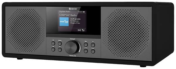 Denver MIR-270B 111161100120 rádio CD, internetové, DAB+, FM, AUX, Bluetooth, CD, USB, Wi-Fi, internet, černá