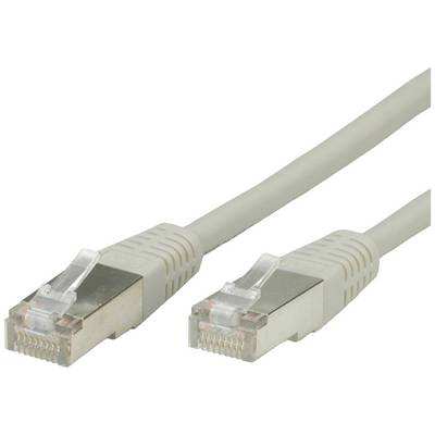 Šedý ethernetový kabel se dvěma konektory RJ45 na obou koncích, typicky používaný pro síťová připojení.