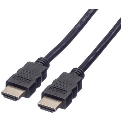 Černý HDMI kabel se dvěma konektory, používaný pro propojení audiovizuálních zařízení pro přenos signálu ve vysoké kvalitě.