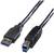 USB kabel s konektory USB-A a USB-B, často používaný pro připojení tiskáren k počítačům.