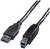 USB kabel s konektorem Type-A (vlevo) a konektorem Type-B (vpravo). Vhodný pro připojení periferních zařízení.