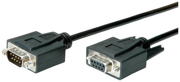 Value sériový kabel [1x D-SUB zástrčka 9pólová - 1x D-SUB zásuvka 9pólová], 1.00 m, černá