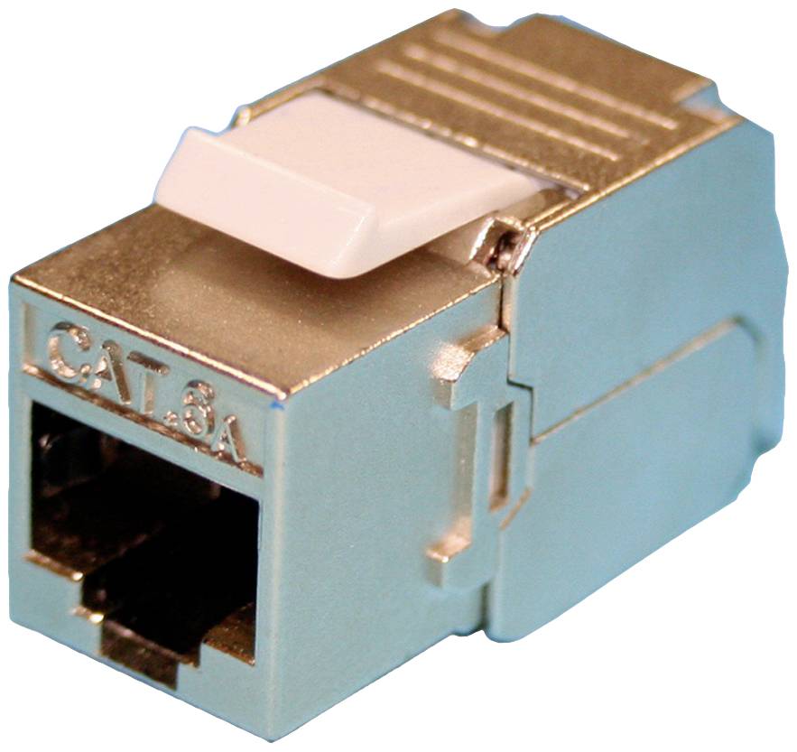 Kovový síťový konektor RJ45 kategorie 6A. Vhodný pro rychlá ethernetová připojení. Vysoce kvalitní, robustní provedení.