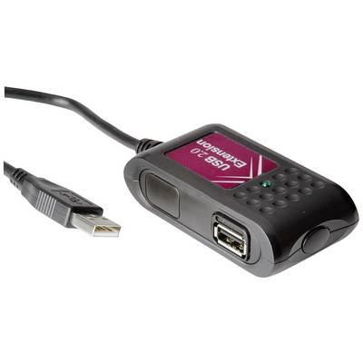 USB prodlužovací kabel s černým pouzdrem a USB konektory.
